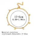 Vergoldetes Edelstahlarmband mit Evil Eye Anhängern und Kristallen, verstellbar 17-22cm - Böser Blick mit Strass (20#) / 1.8mm / Gold