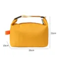 Portable yellow insulated lunch bag waterproof food storage container with handle 25x15x21cm - Yellow