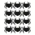 Detailed view of 12 black felt spider Halloween placemats and table decorations - Spider / Set of 12 / Black