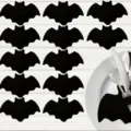 Detailed view of black felt bat cutlery holders for spooky Halloween table decoration - Bat / Set of 12 / Black