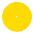 Vista superior de un tapete de plato giratorio de fieltro amarillo para discos de LP - 30cm / Amarillo