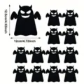 Set of Halloween black devil felt cutlery holders with dimensions 12.5cm by 12cm - Devil / Set of 24 / Black