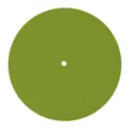 Detalle del tapete verde para tocadiscos de vinilo con textura fina de fieltro - 30cm / Verde