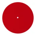 Tapete circular rojo de fieltro de alta calidad para discos de vinilo con agujero central - 30cm / Rojo