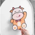 Simpatico adesivo deodorante in feltro mucca cartoon per profumo e freschezza del bagno - Mucca / 15*13cm
