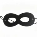 Classic black felt Halloween eye mask for children featuring a comfortable elastic strap - Black