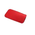 Soft red felt portable sunglasses pouch sleeve for travel protection and storage bag - Red