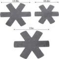 Set di tre protezioni per pentole in feltro grigio di varie dimensioni a forma di fiore - Thickened 2mm / Set di 3 / Grigio