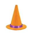 Mini sombrero de bruja de fieltro naranja con cinta púrpura para Halloween decor - Naranja