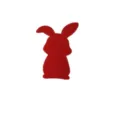 Red rabbit-shaped felt cutlery pouch for festive Easter holiday table decoration - 1 Piece / Red