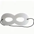 Simple white felt eye mask with black elastic strap for kids Halloween costumes - White
