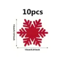 Red felt snowflake placemat set of 10 for Christmas tree decoration and table settings - Hexagonal Snowflake / 10 Pieces / Red