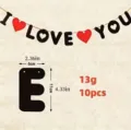 Detailed dimensions and weight info for I Love You felt banner heart decoration - I LOVE YOU Letters Style