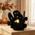 Halloween black glitter felt candle holder with hollow ghost shapes for party decor - Ghost / Black