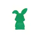 Green felt Easter rabbit cutlery holder for festive holiday dining table decoration - 1 Piece / Green
