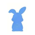 Sky blue felt Easter bunny cutlery bag with heart cutout for holiday table decor - 1 Piece / Blue