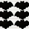 Set of black bat-shaped Halloween felt placemats for spooky festive table decor - Bat / Set of 6 / Black