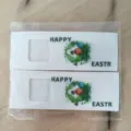 Weiße Oster-Schokoladenhülle aus Filz mit festlichem Happy Easter Ei-Aufdruck Design - 2er Set / Weiß Ostern