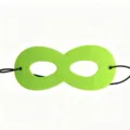 Vibrant lime green felt kids eye mask for Halloween parties and dress-up play - Fluorescent Green