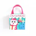 Sacchetto regalo natalizio in feltro con Babbo Natale e scritta Christmas incisa - Motivo Babbo Natale
