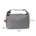 Portable insulated lunch bag, waterproof thickened lunch tote bag with dimensions for daily use. - Gray