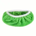 Green chenille flat mop replacement pad cover for household cleaning tool, reusable. - 25.4*11.5 cm / Coral Fleece Green