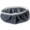 Gray chenille mop pad replacement cover for flat mops, washable dry and wet dual use design. - 25.4*11.5 cm / Gray Coral Fleece