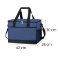 Portable insulated cooler bag for outdoor camping and picnic, large capacity blue food storage. - B-Navy Blue