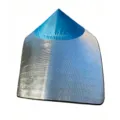 Outdoor sunshade hat cape with silver reflective insulation material and blue pointed top. - Poncho Only