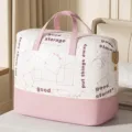 Large capacity storage bag for moving, waterproof travel tote organizer with sturdy handles. - Small Size [52*10*45] / Pink Plaid Style