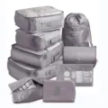 7-teiliges Reise Organizer Set wasserdichte Koffer Packtaschen für Kleidung und Schuhe - Digital 9-Teiliges / Grau