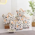 Large capacity moving storage bag thickened organizer for clothes quilts packing and household use. - Small 52*13*45CM / Cute Cow