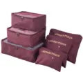 6-teiliges Reise-Packtaschen-Set in Weinrot, ideale Koffer-Organiser für Kleidung. - 6er-Set verdickte, verbesserte Version / Burgunderrot