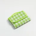 Foldable green checkered picnic mat, waterproof outdoor camping blanket for portable travel. - 50*50 / Green and White Plaid