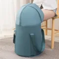 Bolsa de baño de pies plegable y portátil sobre la rodilla, cubo térmico de tela catiónica. - Tejido catiónico grueso mejorado / Orquídea de tinta [bolsa de almacenamiento de regalo]