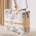 Large capacity quilt storage bag with reinforced handles, thick fabric for moving and home organization. - Small [50*10*40cm] / Flower World