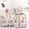 Large capacity storage bag for quilts and clothes, thick material with cute pineapple print. - Small 52*13*45CM / Colorful Pineapple