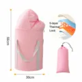 Portable foldable pink foot bath bucket deep leg soak tub with 5-layer thermal insulation. - [Deluxe Edition Knee Pads] Pink