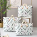 Large capacity non-woven fabric storage bag for quilts, clothing and bedding with handles. - Medium 41*17*68CM / Deer