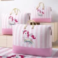 Pink striped unicorn storage bag, large capacity quilt organizer with handles and zipper. - Extra Large Thickened / Polima
