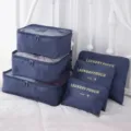 Set de 6 Organizadores de Equipaje Cubos de Viaje para Ropa y Bolsas de Lavandería - Juego de 6 piezas versión mejorada y gruesa / Azul marino