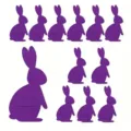 Detailed view of purple felt rabbit cutlery holders for Easter holiday table decoration - Bunny Shape (0099) / 11 Pack / Purple