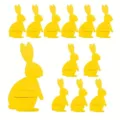 Multiple yellow felt bunny cutlery holders for Easter party tableware decoration - Bunny Shape (0099) / 11 Pack / Yellow