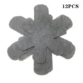 Vista de detalle de 12 protectores de fieltro gris para apilar ollas y sartenes - 多尺寸混合款 / Juego de 12
