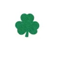 St. Patrick's Day green glitter felt shamrock coaster for Irish themed party decoration - Christmas Green
