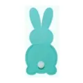 Turquoise felt bunny cutlery holder for festive Easter party table decor storage - Big Foot Bunny / Lake Blue