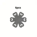 Detailed view of grey flower-shaped felt protectors designed for stacking pots and pans safely. - 6 Pieces/Pack (1mm Thickness) / Gray