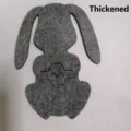 Thickened gray felt placemat in a rabbit shape for Easter or holiday table decor - Set of 12 / Gray