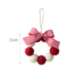 Ghirlanda di palline di feltro rossa e bianca con fiocco, 15 cm, decoro natalizio - Ghirlanda (15cm) / Rosso e Bianco (Ghirlanda 15cm)