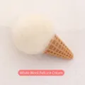 Handgemaakte witte wolvilt ijsje bedeltje voor kerst DIY knutselen en cadeau decor - Wit
